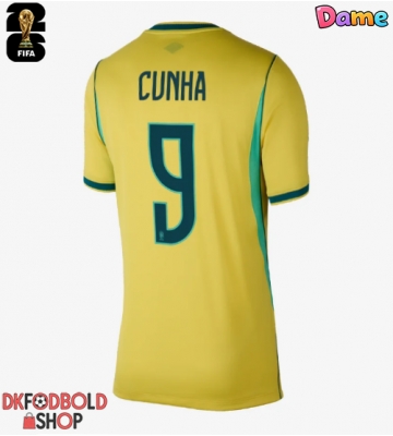 Brasilien Matheus Cunha #9 Hjemmebanetrøje Dame VM 2026 Kort ærmer